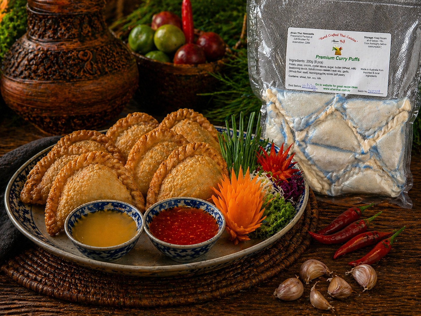 Aharn Thai Premium Curry Puffs – Authentic Thai Entrées