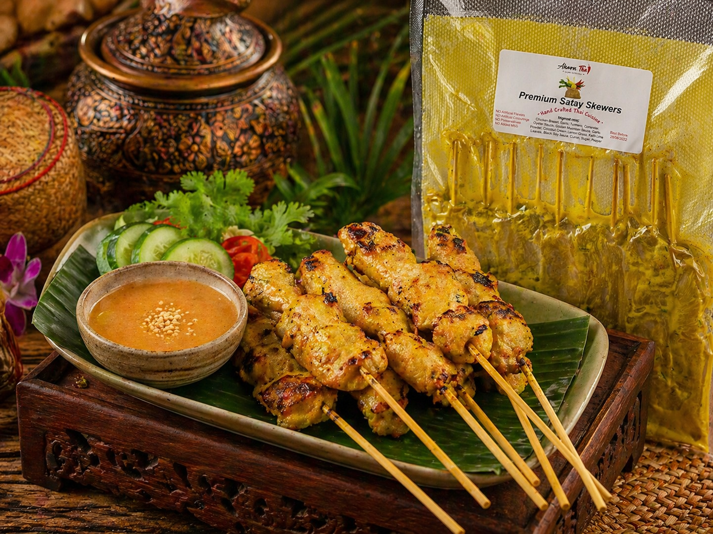 Aharn Thai Chicken Satay Skewers – Authentic Thai Entrée